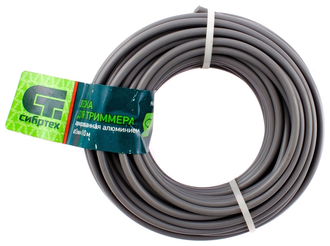 Леска для триммера круглая, армированная алюминием, 3.0 мм х 10 м Сибртех