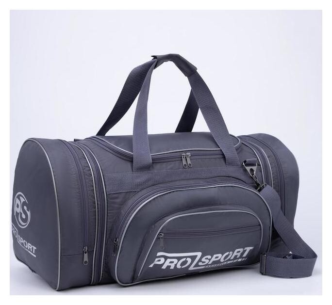 Сумка дорожная, отдел на молнии, 3 наружных кармана, с увеличением, длинный ремень, цвет серый  Sarabella