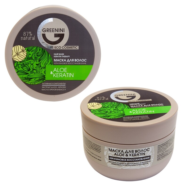 Маска для волос Кератиновое восстановление Greenini