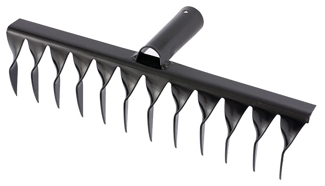 Грабли стальные, 300 мм, 12 витых зубьев, без черенка Сибртех