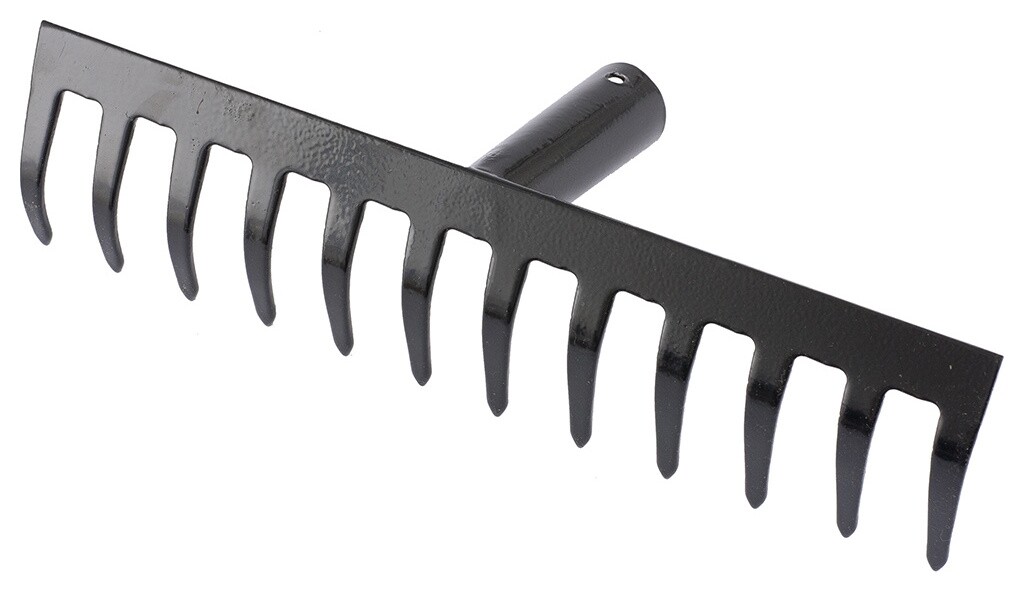 Грабли стальные, 300 мм, 12 прямых зубьев, без черенка  Сибртех