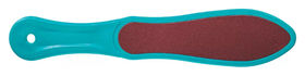 Тёрка абразивная педикюрная двусторонняя с пластиковой ручкой. Цвет бирюзовый Domix Green Professional