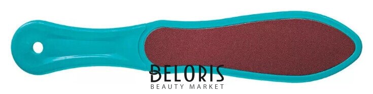 Тёрка абразивная педикюрная двусторонняя с пластиковой ручкой. Цвет бирюзовый Domix Green Professional