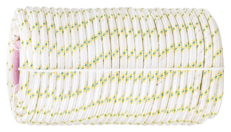 Фал плетёный капроновый с сердечником, 8 мм, L 100 м, 16-прядный