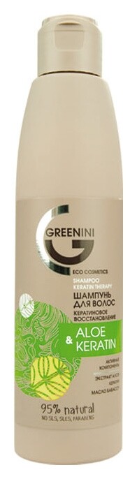 Шампунь для волос Кератиновое восстановление  Greenini