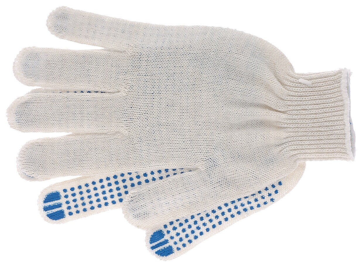 Перчатки х/б, ПВХ покрытие, Точка, 10 класс россия Russia