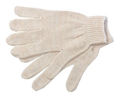 Перчатки х/б, 10 класс, белые, россия Russia