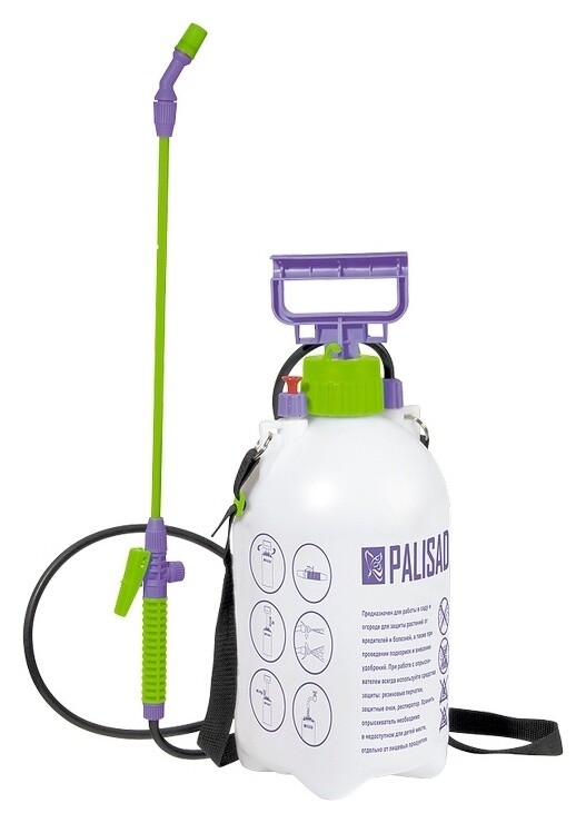 Опрыскиватель ручной, 5 л, с насосом, шлангом, разбрызгиватель Palisad