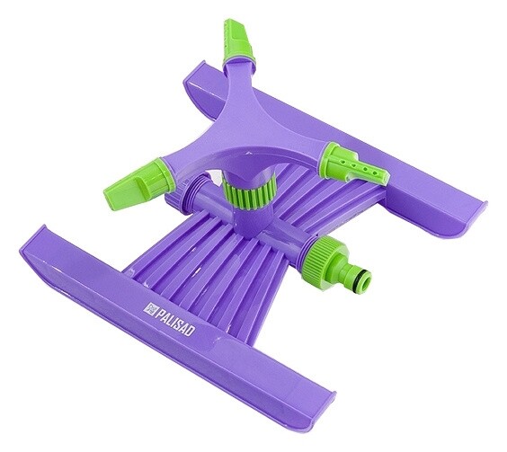 Разбрызгиватель, абс-пластик, вращающий с тремя лопостями, штуц D 3/4, с подставкой, площадь полива до 180 кв. м, дальность полива 15 м  Palisad