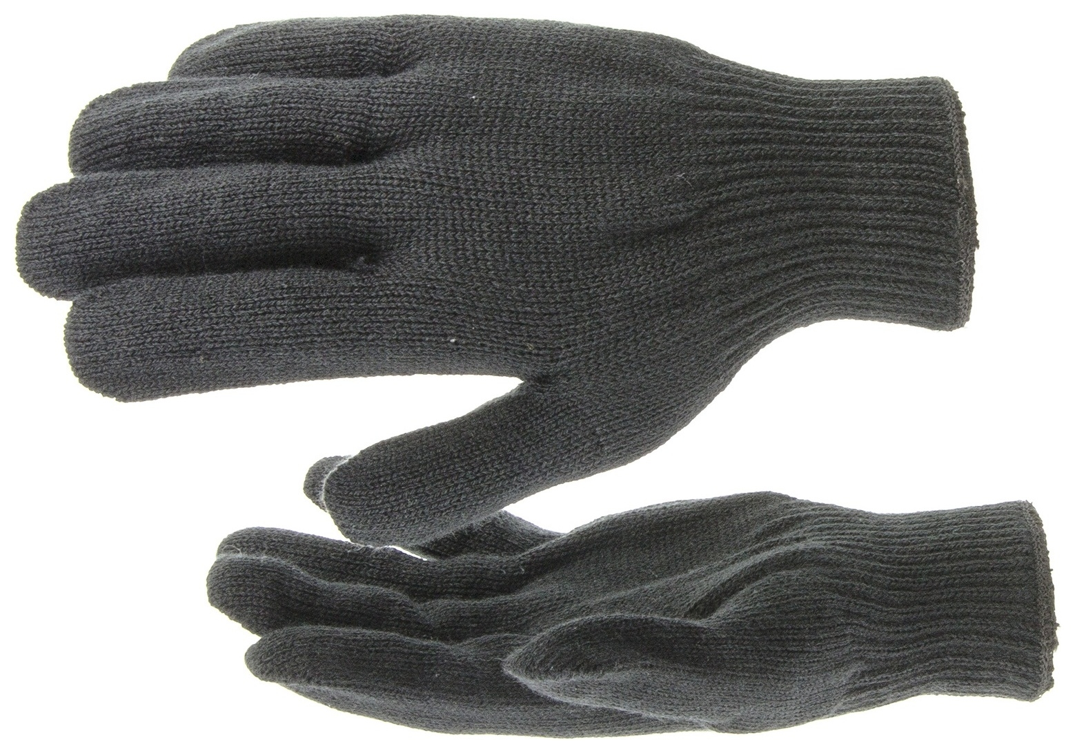 Перчатки трикотажные, акрил, черный, оверлок россия