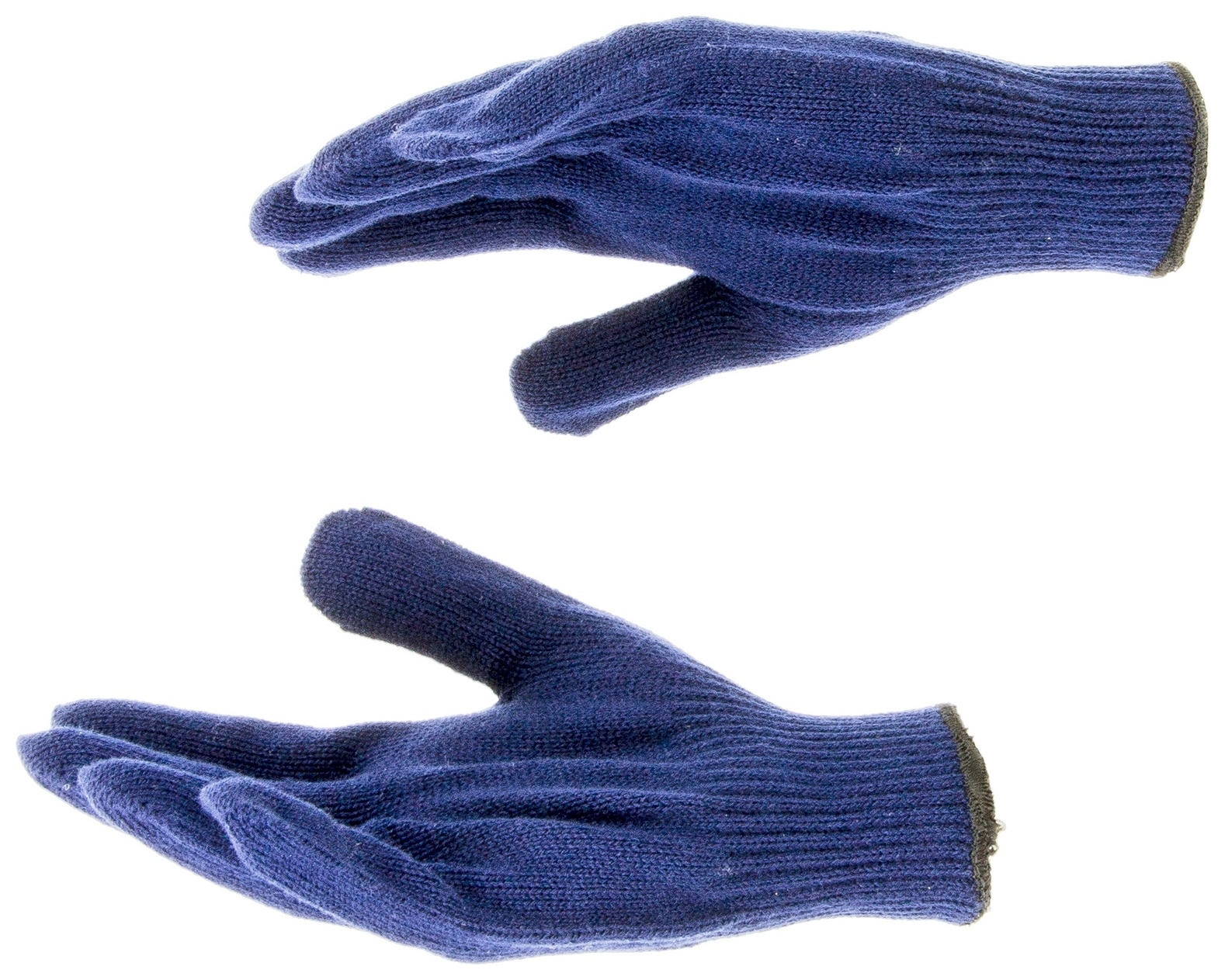 Перчатки трикотажные, акрил, синий, оверлок россия