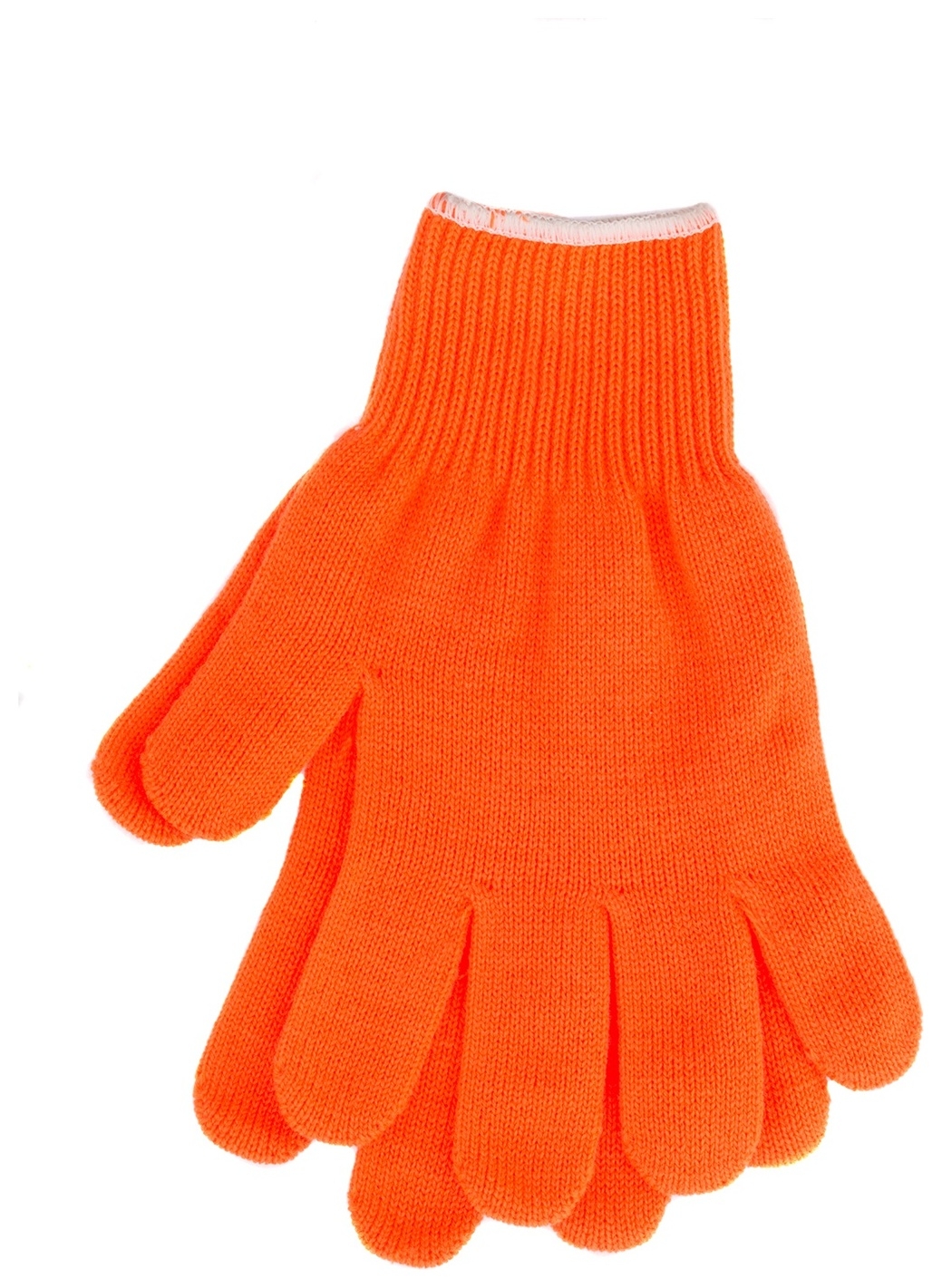 Перчатки трикотажные, акрил, оранжевый, оверлок россия