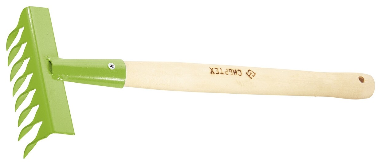 Грабли витые 8 - зубые, 160 х 390 мм, стальные, деревянная рукоятка, агроном  Сибртех