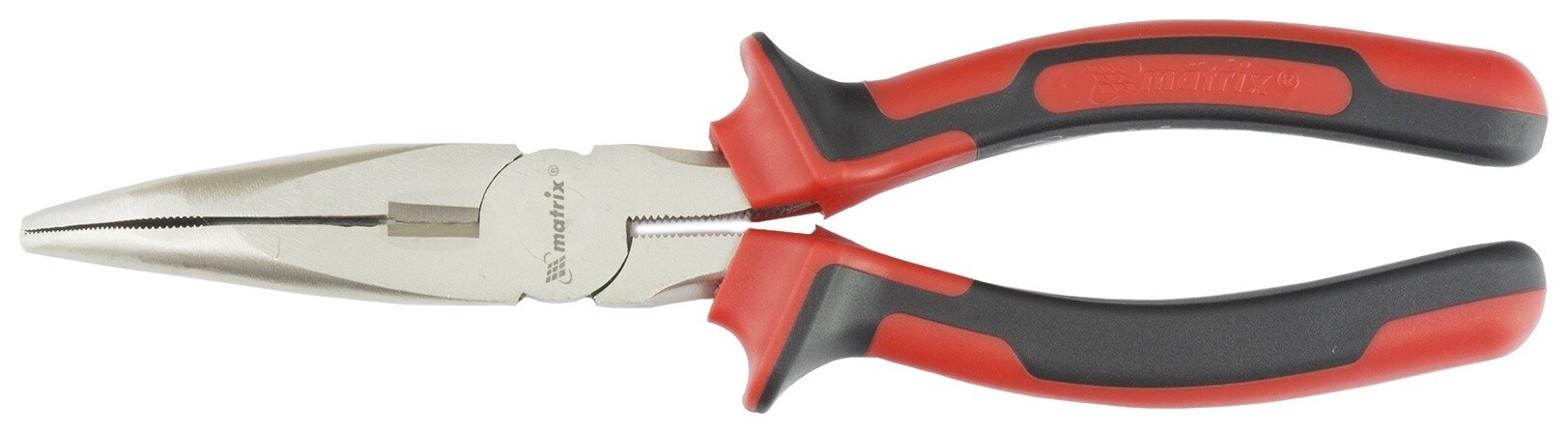 Длинногубцы изогнутые Nickel, 200 мм, никелированные, двухкомпонентные рукоятки  Matrix (Матрикс)