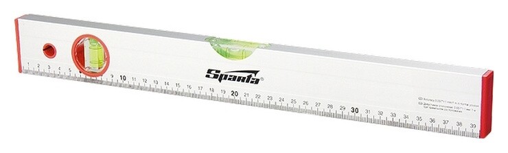 Уровень алюминиевый, 1000 мм, 2 глазка, линейка  Sparta