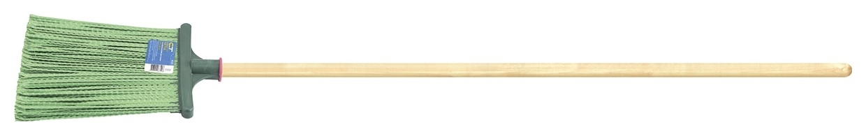 Метла полипропиленовая, 270 х 260 х 1490 мм, плоская распушенная, деревянный черенок