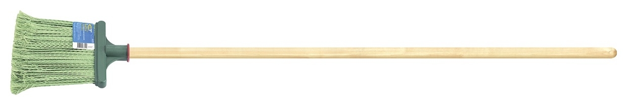 Метла полипропиленовая, 240 х 160 х 1400 мм, плоская распушенная, деревянный черенок