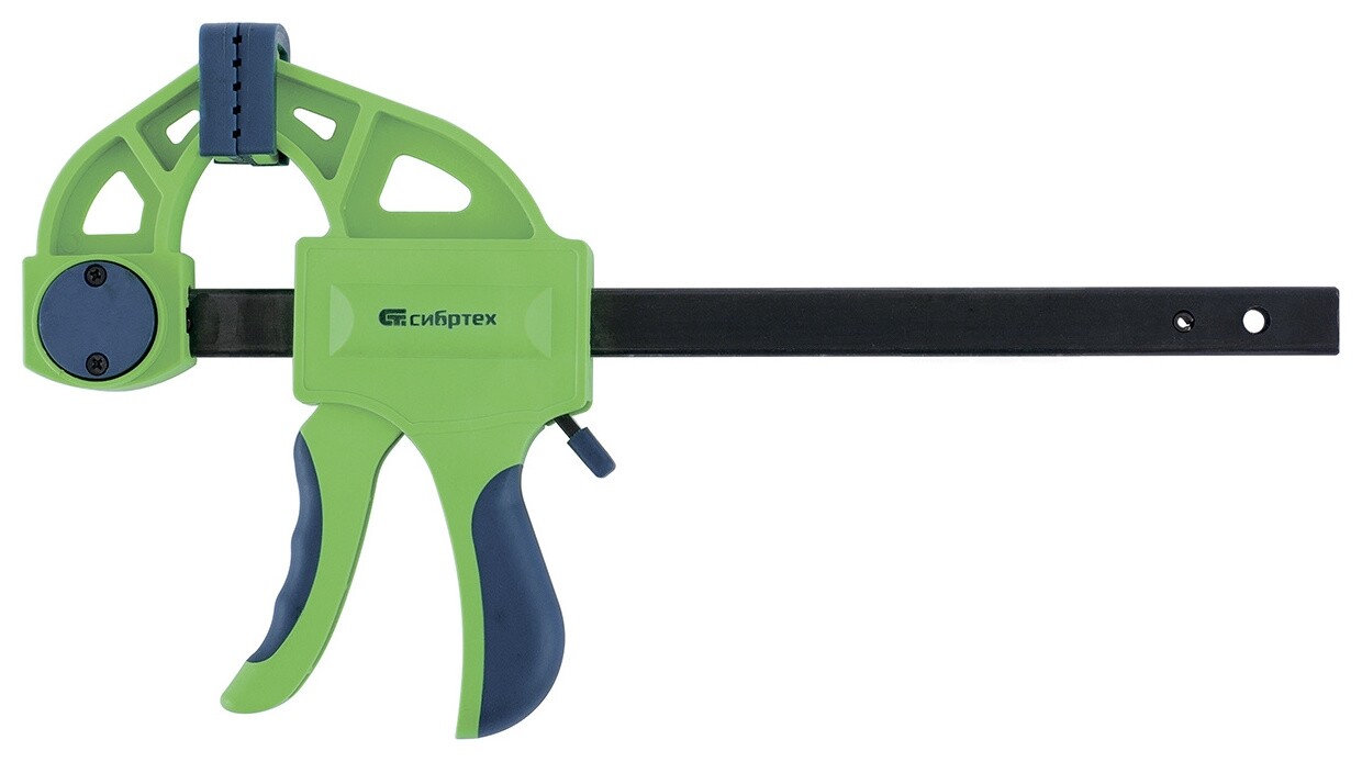 Струбцина F-образная, быстрозажимная, 300 х 70 х 540 мм, пластиковый корпус, фиксатор, двухкомпонентная рукоятка Сибртех
