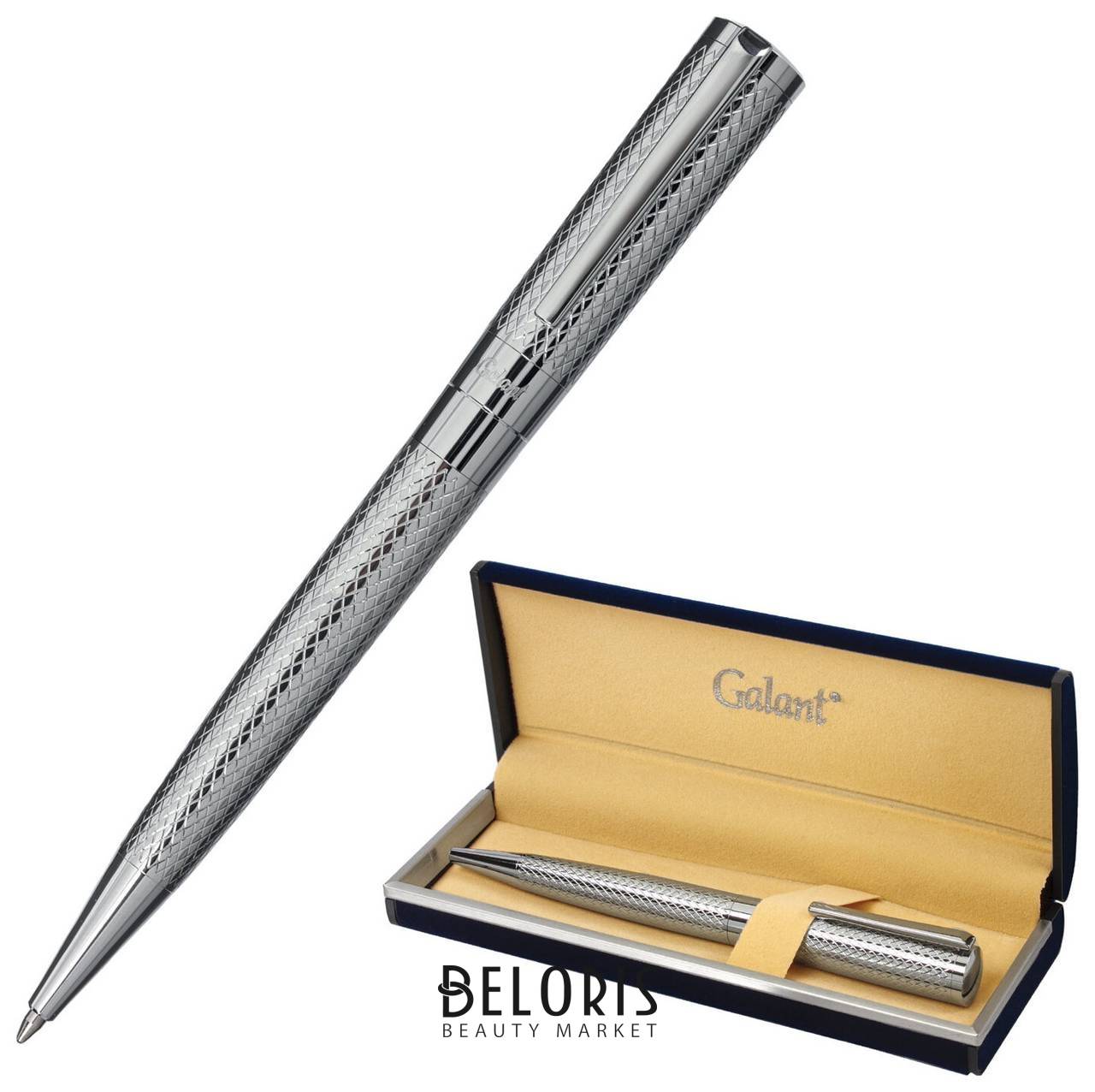 Ручка подарочная шариковая Galant Etude, корпус серебристый, детали хром, узел 0,7 мм, синяя, 143506 Galant