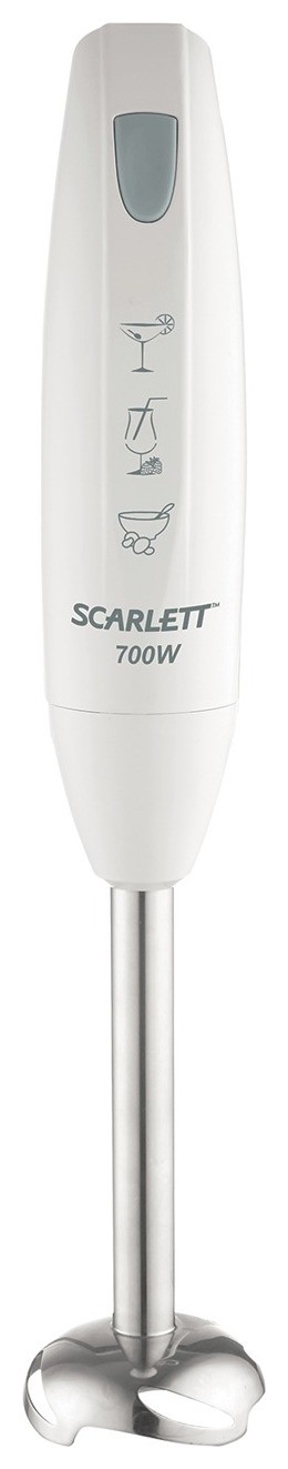 Блендер погружной Scarlett Sc-hb42s09, мощность 700 Вт, 1 скорость, импульсный режим, металл/пластик, белый