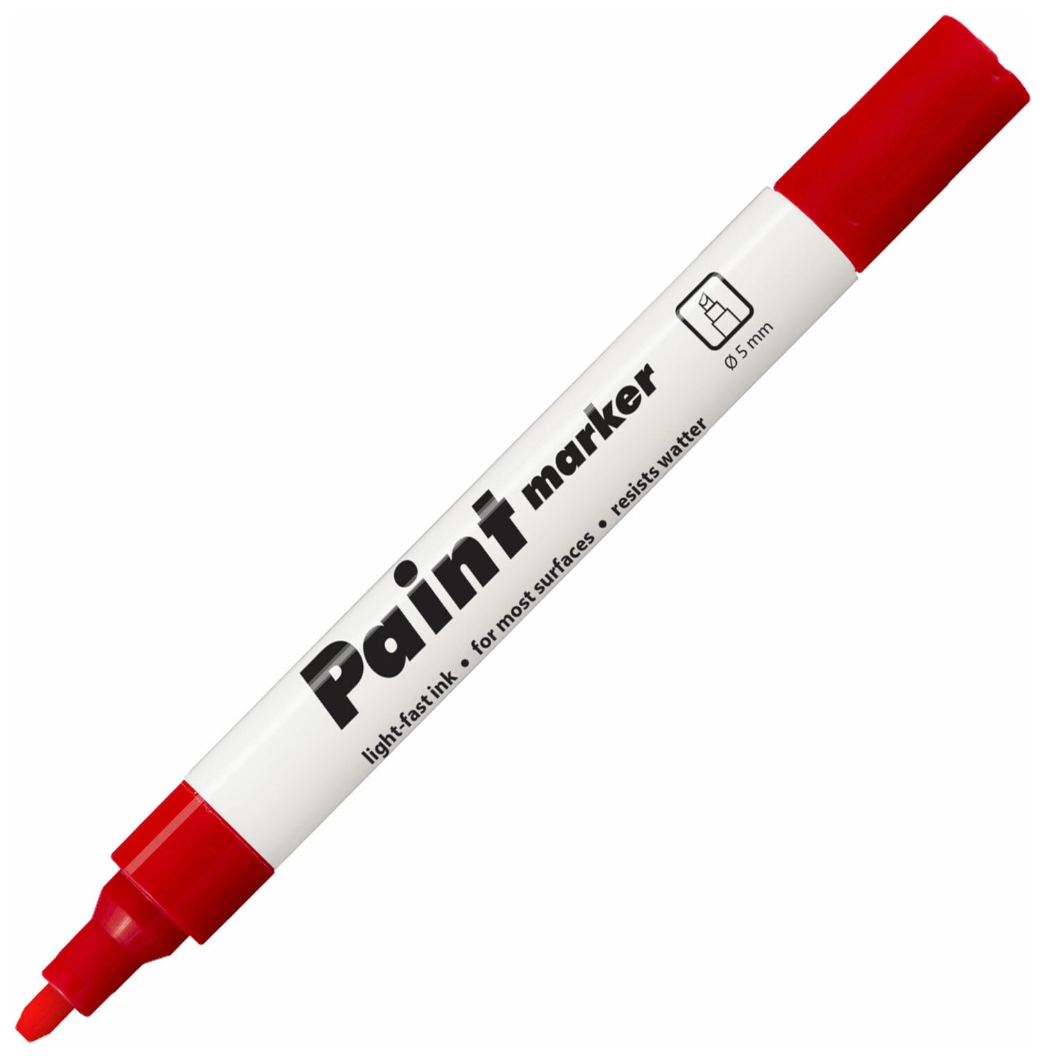 Маркер-краска лаковый (Paint Marker) красный Centropen, скошенный наконечник, 1-5 мм, 9100, 5 9100 9904