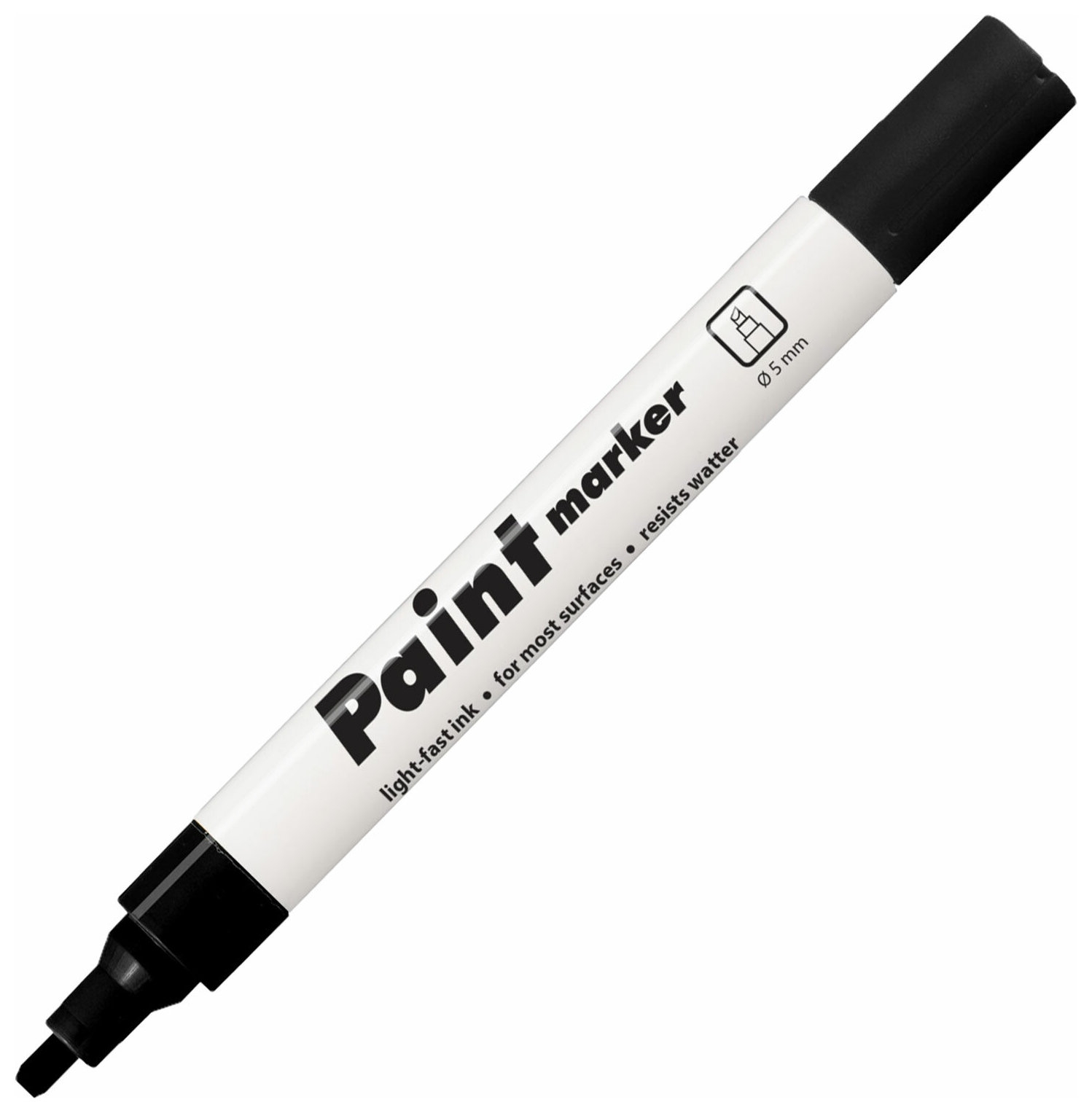 Маркер-краска лаковый (Paint Marker) черный Centropen, скошенный наконечник, 1-5 мм, 9100, 5 9100 9912