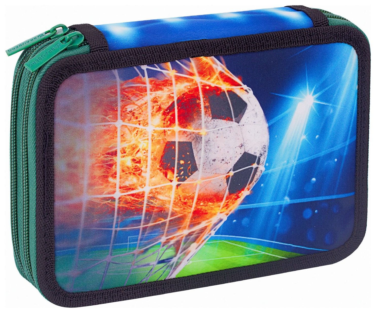 

Пенал Brauberg, 2 отделения, полиэстер, 21х14 см, "Fire Football", 270322