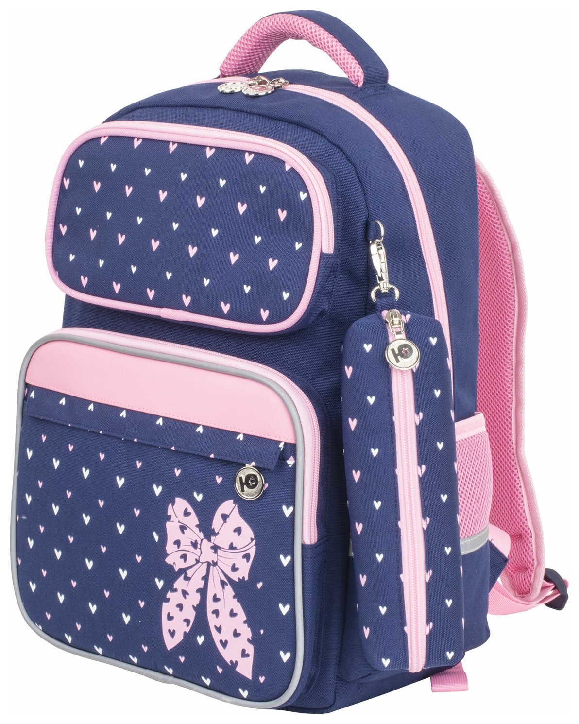 

Рюкзак юнландия Complete, с пеналом в комплекте, эрго-спинка, "Pink Bow", 42х29х14 см, 229972