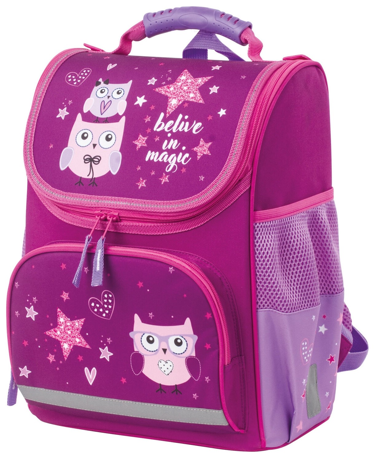 

Ранец пифагор Basic, с эргономичной спинкой, "Smart Owls", , 229933, Вишневый\сиреневый