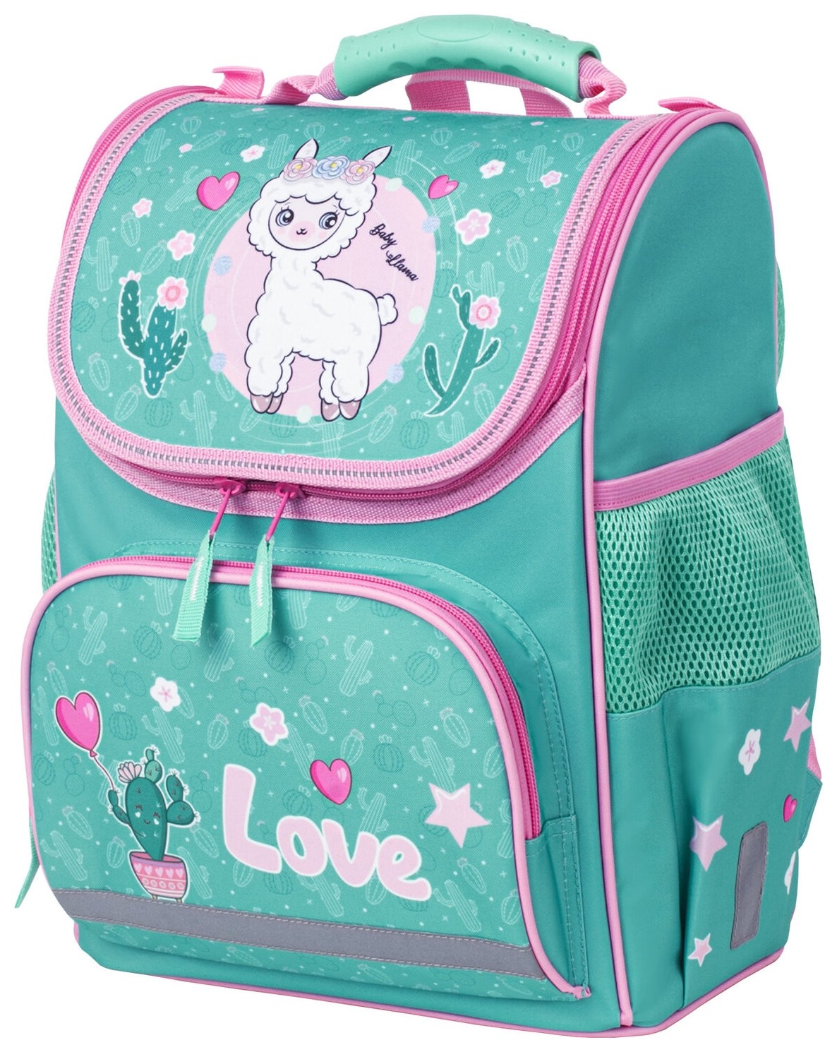 

Ранец пифагор Basic, с эргономичной спинкой, "Baby Lama", , 229934, Бирюзовый\розовый