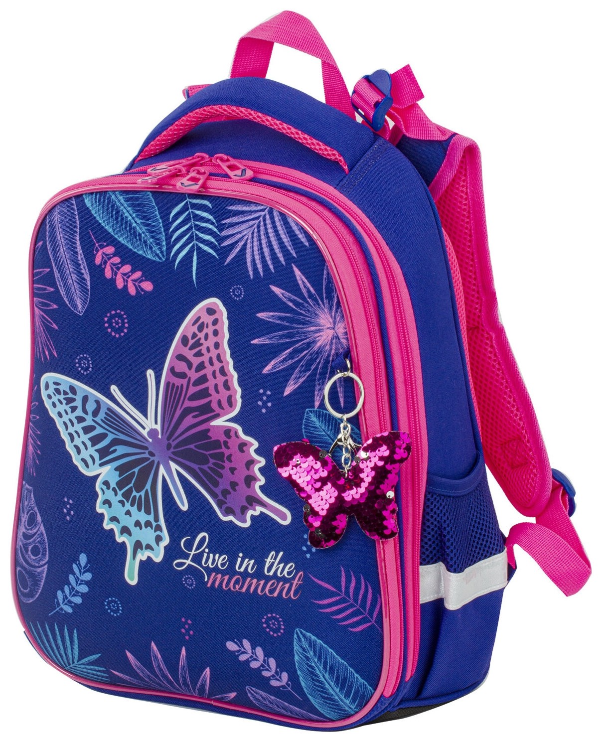 

Ранец Brauberg Premium, 2 отделения, с брелком, "Beautiful Butterfly", , 229901, Индиго/розовый