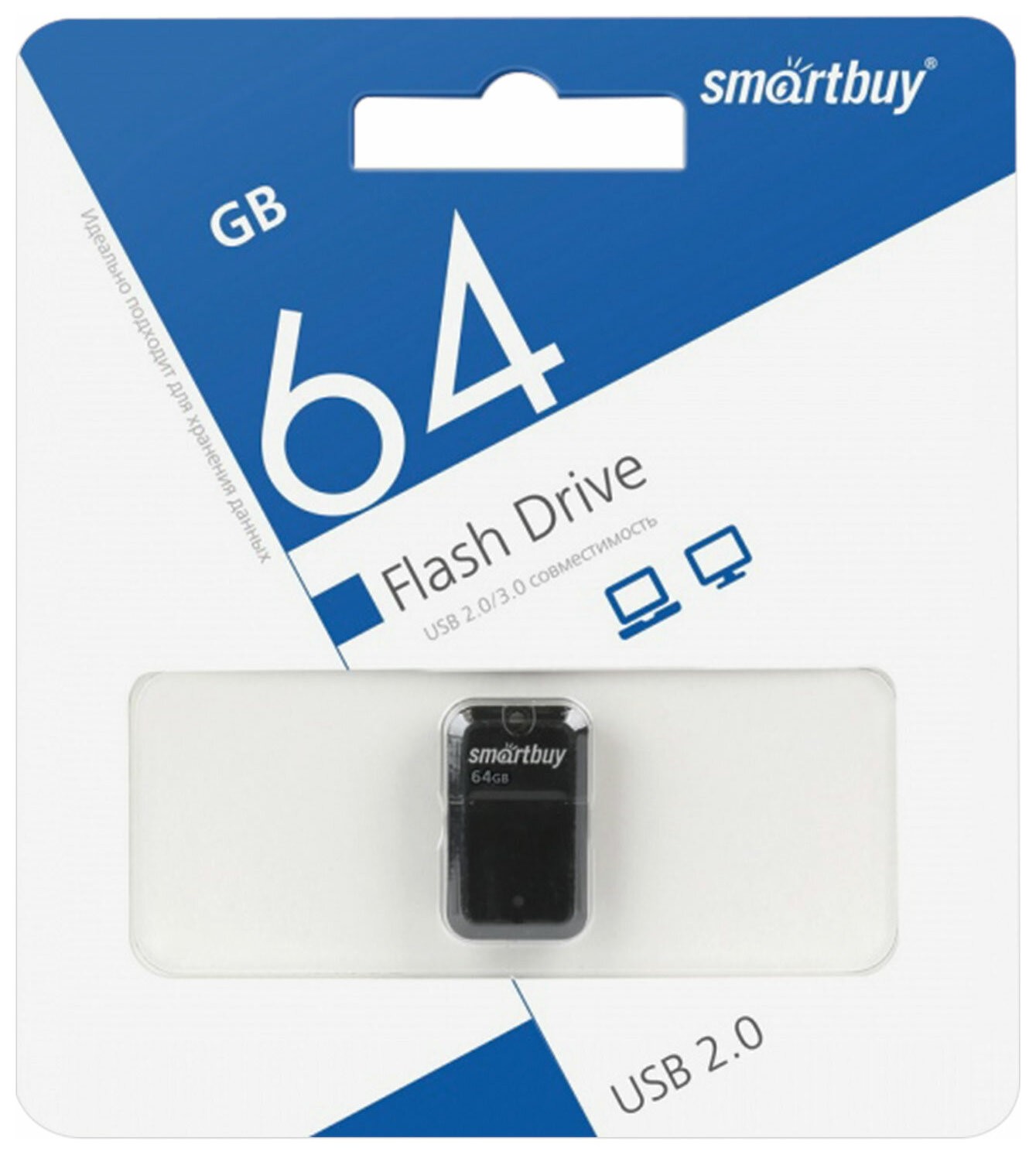 

Флеш-диск 64 GB, Smartbuy Art, USB 2.0, черный, Sb64gbak