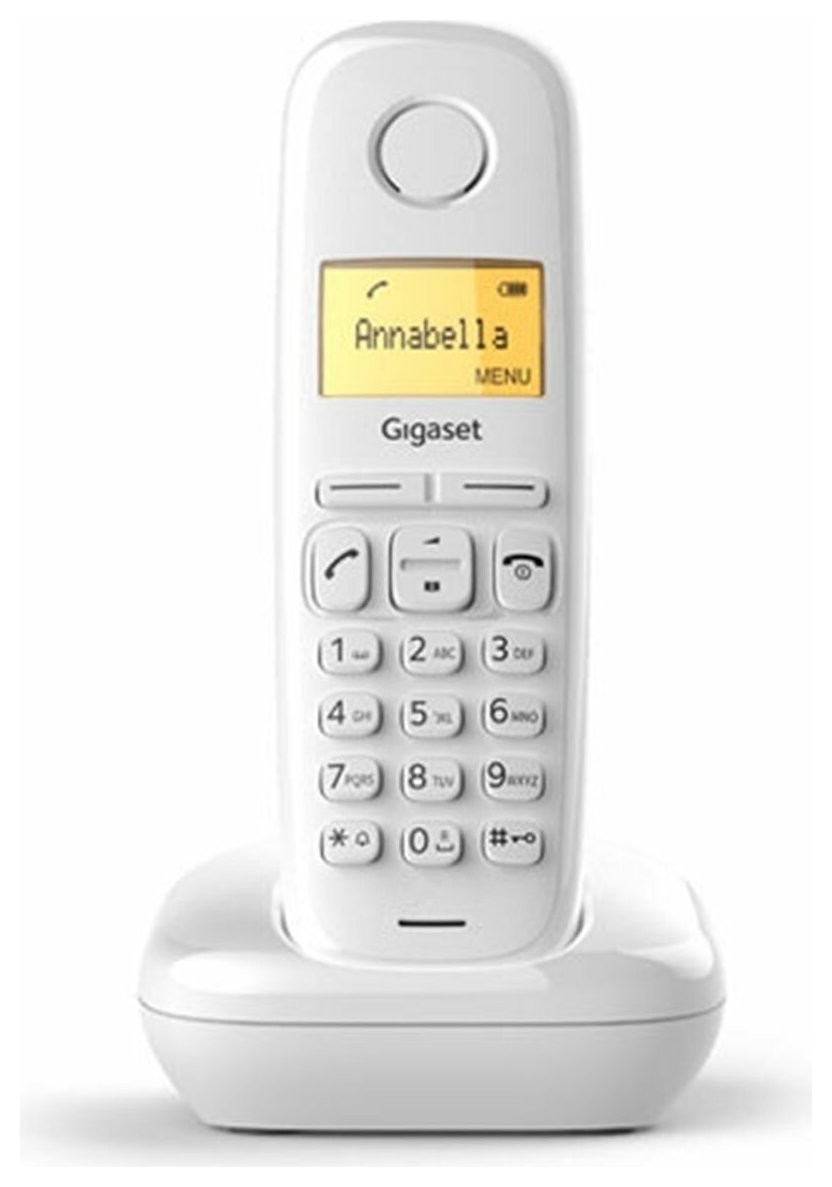 Радиотелефон Gigaset A170, память 50 номеров, аон, повтор, часы, белый, S30852h2802s302