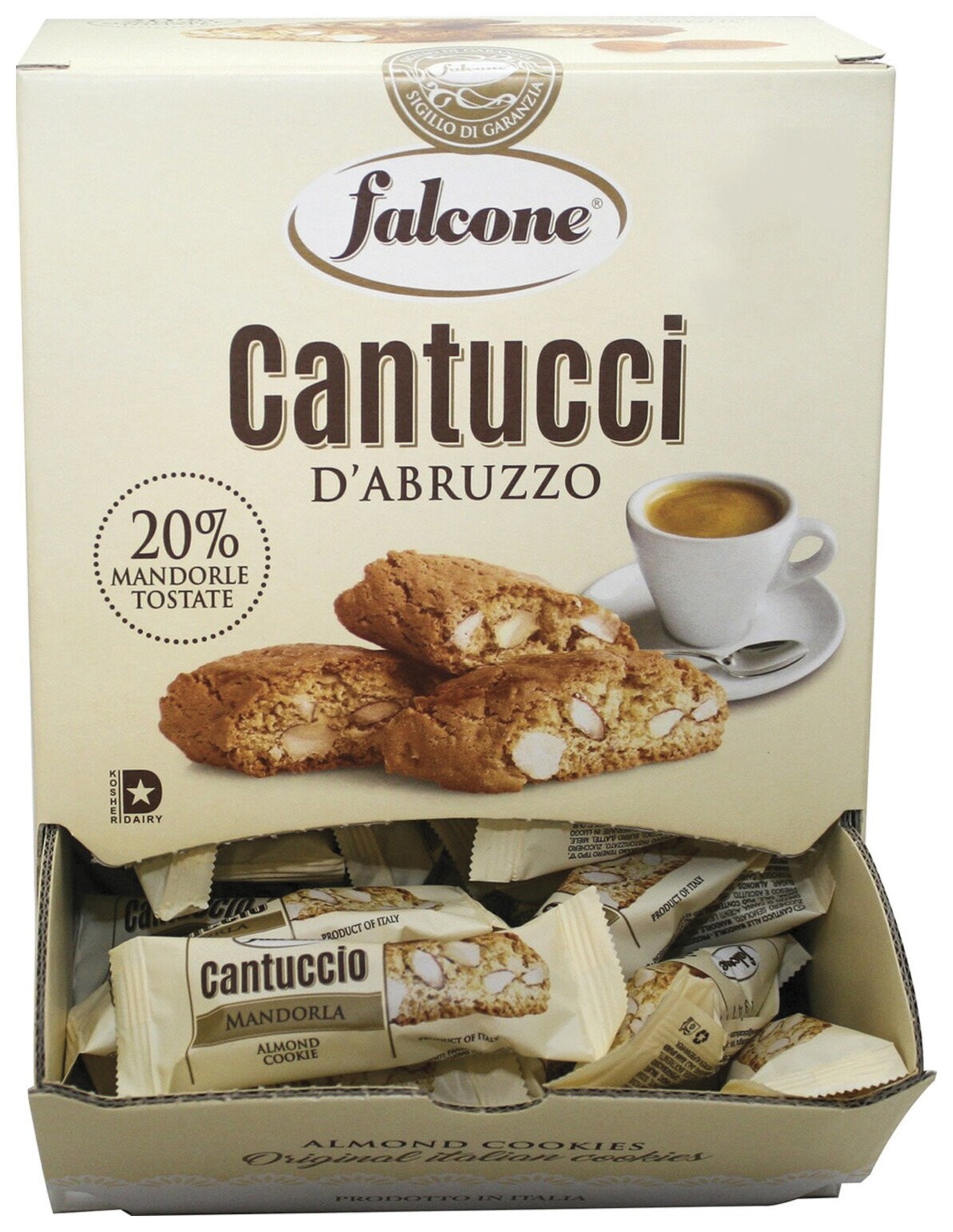 Печенье сахарное Falcone "Cantucci" с миндалем, 1 кг (125 шт. по 8 г), в коробке Office-box, Mc-00014394  Falcone