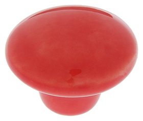 Ручка-кнопка Ceramics 002, керамическая, красная 