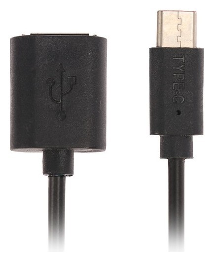 

OTG кабель Luazon, Type-c - Usb, 1 А, 0.14 м, чёрный