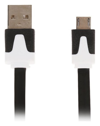 

Кабель Luazon, Microusb - Usb, 1 А, 1 м, плоский, чёрный