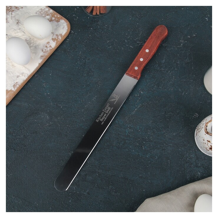 Нож для бисквита, ровный край, ручка дерево, рабочая поверхность 25 см ("10")  