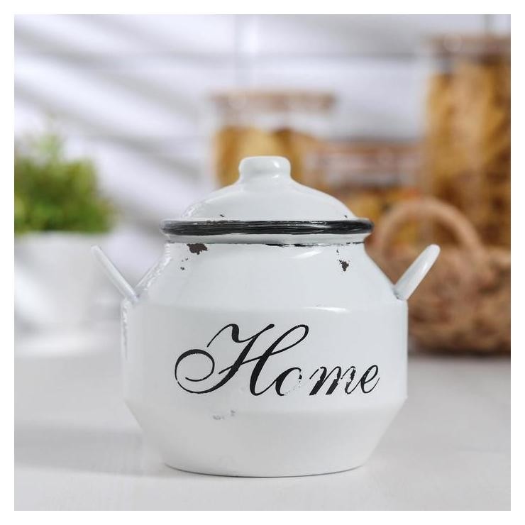 

Банка для сыпучих продуктов Home, 1 л, 15×13×14, Белый
