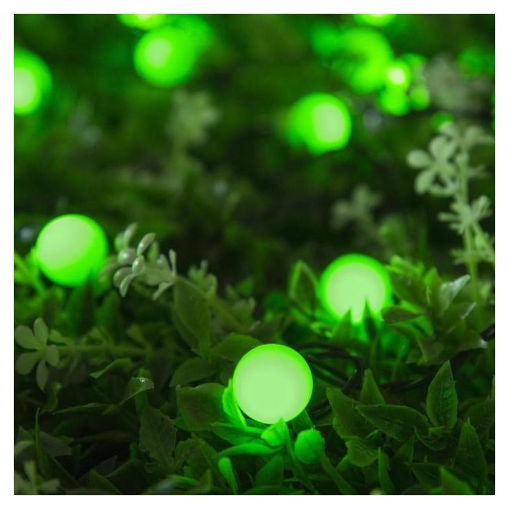 

Гирлянда "Нить"4.5 м с насадками"шарики", Ip44, тёмная нить, 30 Led, свечение зелёное, 2 режима, солнечная батарея, Чёрный