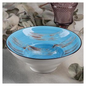 Тарелка для пасты Scratch, 800 мл, D=19,5 см, цвет голубой Wilmax England