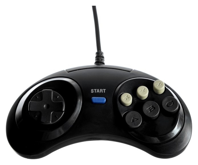 Геймпад для Sega 16-bit Gp-100, 6 кнопок, 8 направлений, 9-pin, чёрный