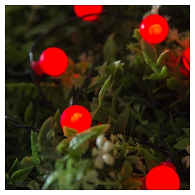 

Гирлянда "Нить"4.5 м с насадками"шарики", Ip44, тёмная нить, 30 Led, свечение красное, 2 режима, солнечная батарея