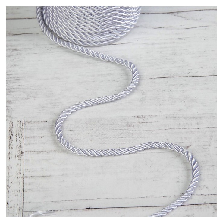 Шнур витой, D = 3 мм, 25 ± 1 м, цвет серебряный  Арт узор