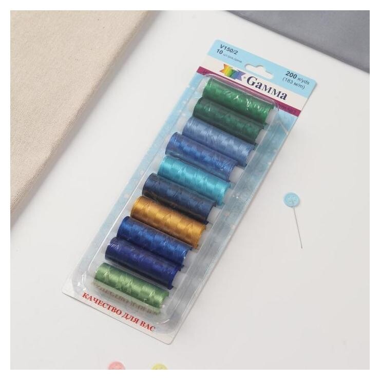 Нитки для вышивания №3, 183 м, 10 шт, цвет разноцветный  Gamma