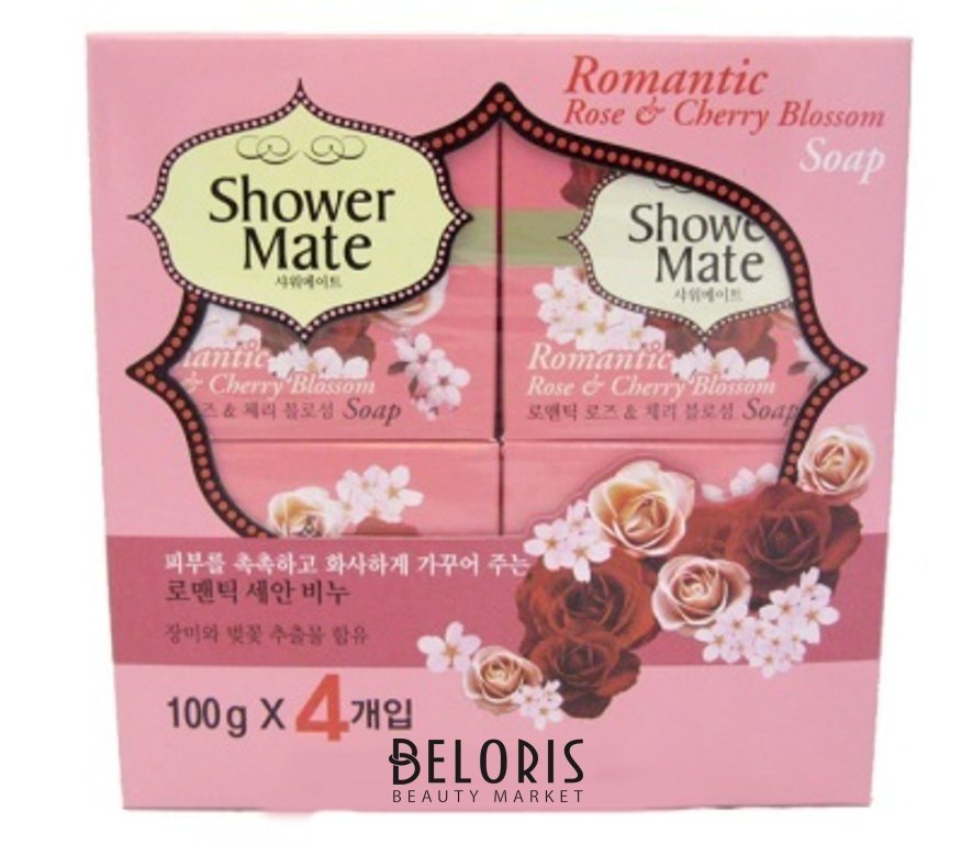 Мыло косметическое SHOWER MATE ROMANTIC ROSE & CHERRY BLOSSOM SOAP KeraSys