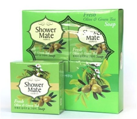 Мыло косметическое SHOWER MATE FRESH OLIVE & GREEN TEA SOAP отзывы