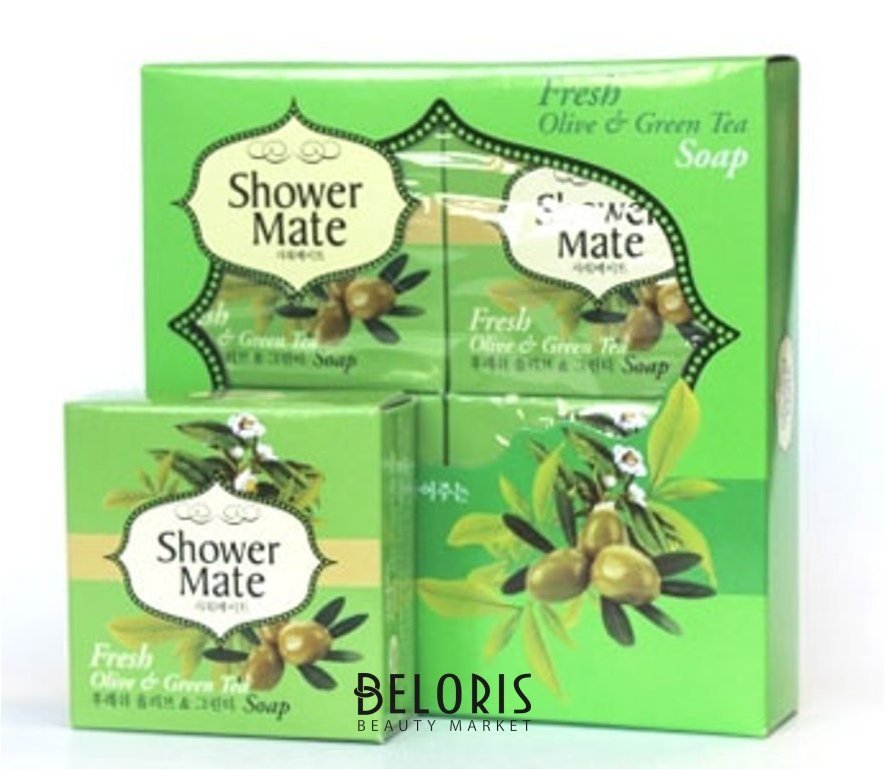 Мыло косметическое SHOWER MATE FRESH OLIVE & GREEN TEA SOAP KeraSys