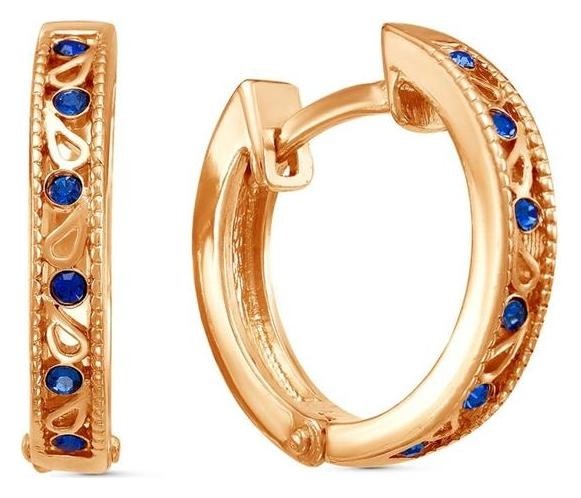 

Серьги "Тесьма" позолота, цвет синий