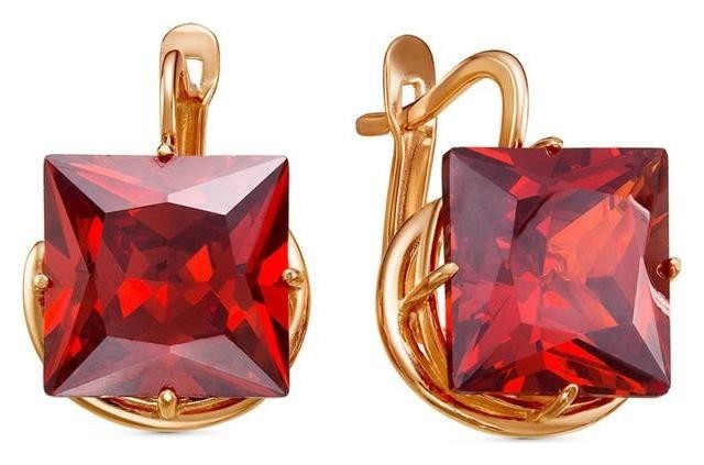 

Серьги "Северное сияние" позолота, цвет красный